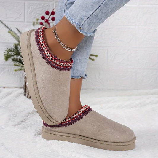 Thick Sole New Style Bread 2025 Cotton Shoes Women Slippers Warm with Fur Lining for Winter
