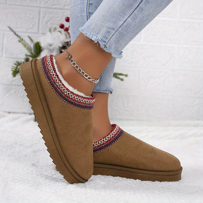 Thick Sole New Style Bread 2025 Cotton Shoes Women Slippers Warm with Fur Lining for Winter